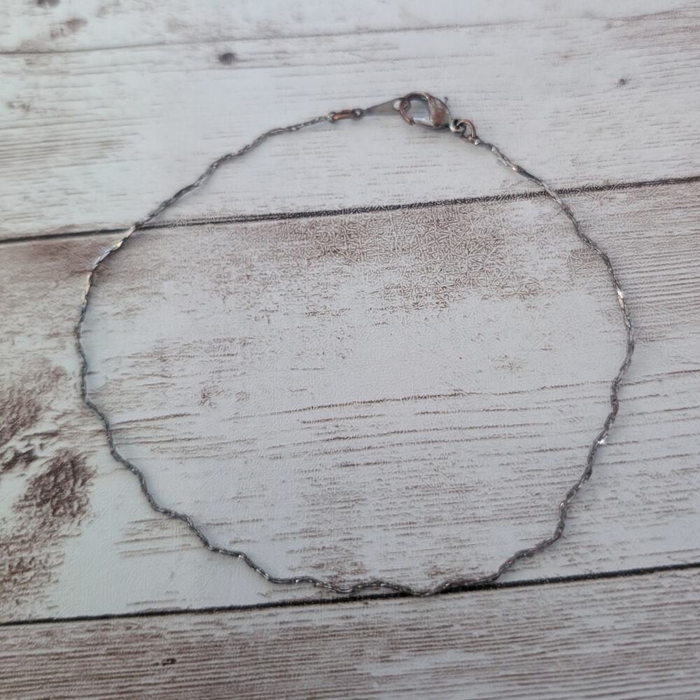 Vintage Anklet or Large Bracelet - 10" - Very Heavy Tarnish